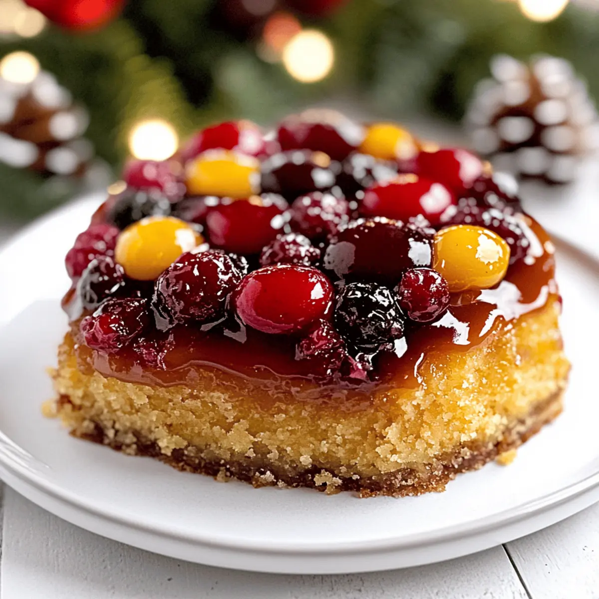 Juicy Christmas Upside Down Fruitcake