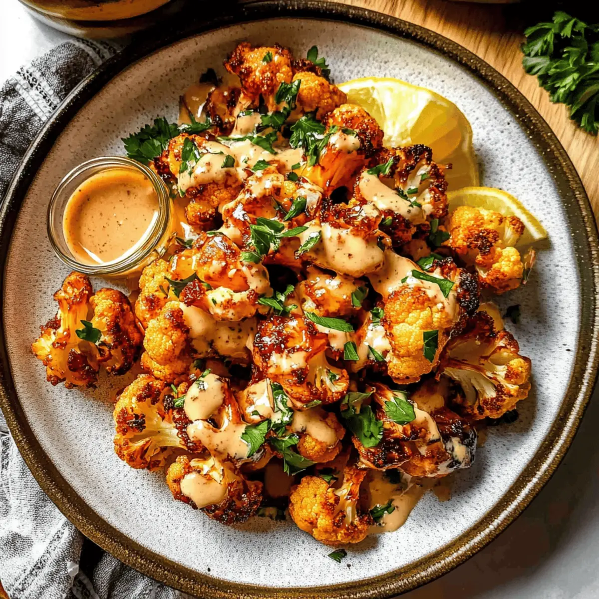 Moroccan Cauliflower with Tahini-Honey: A Flavorful Delight