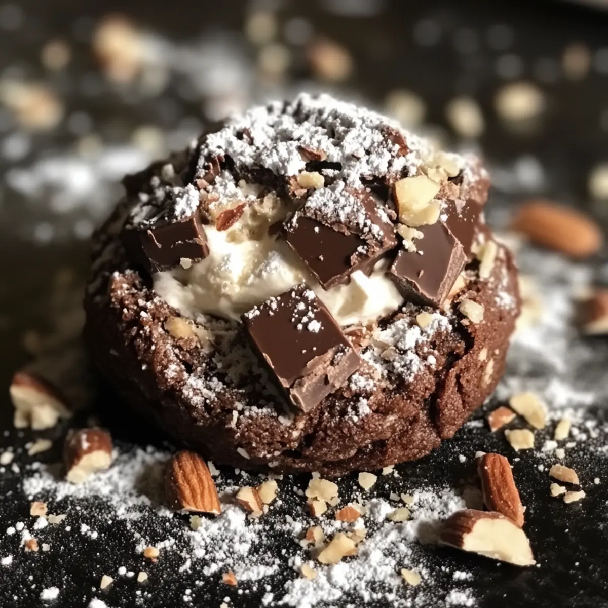 Nutty Chocolate Ball Cookies with a Creamy Center Delight
