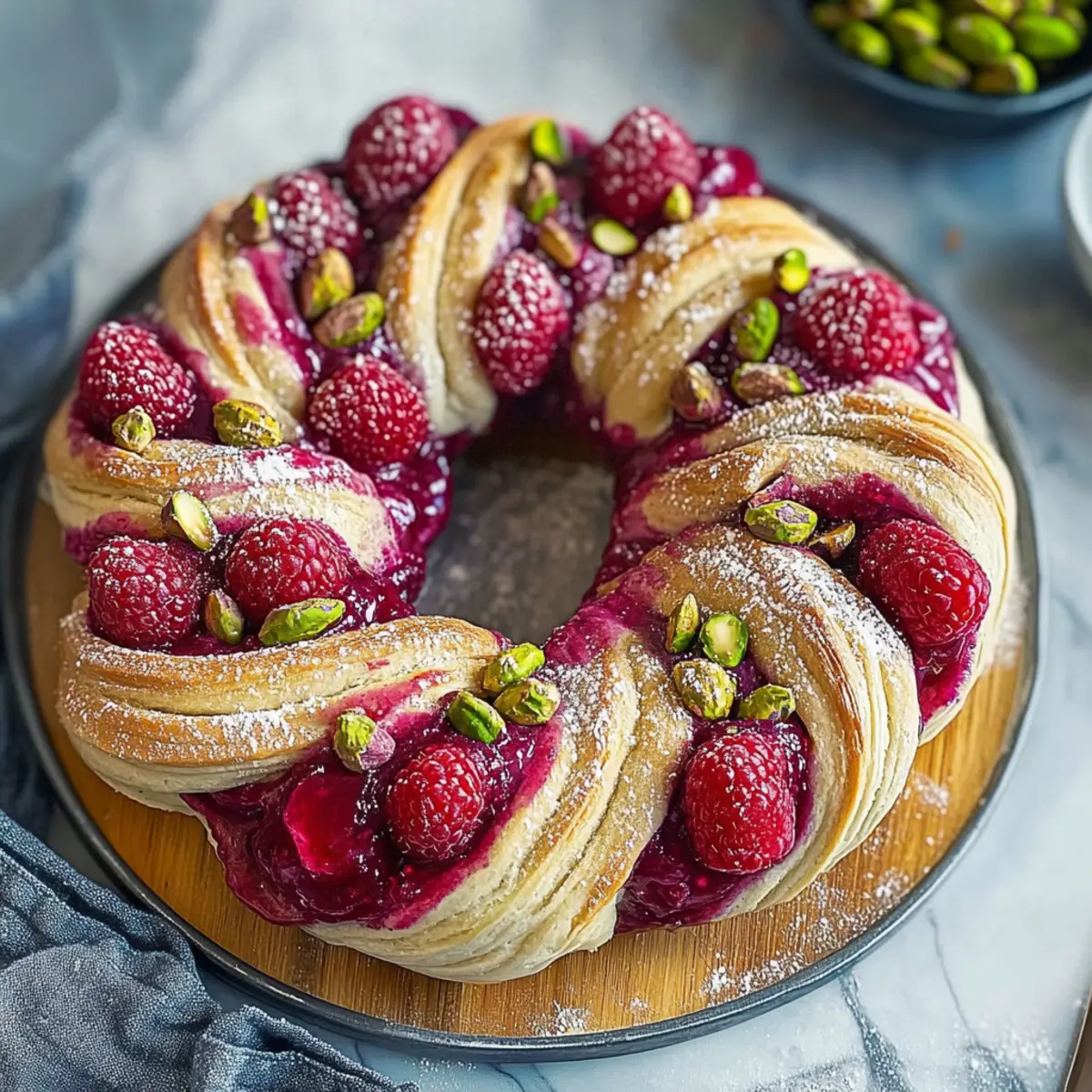 Raspberry and Pistachio Wreath: A Festive Vegan Treat