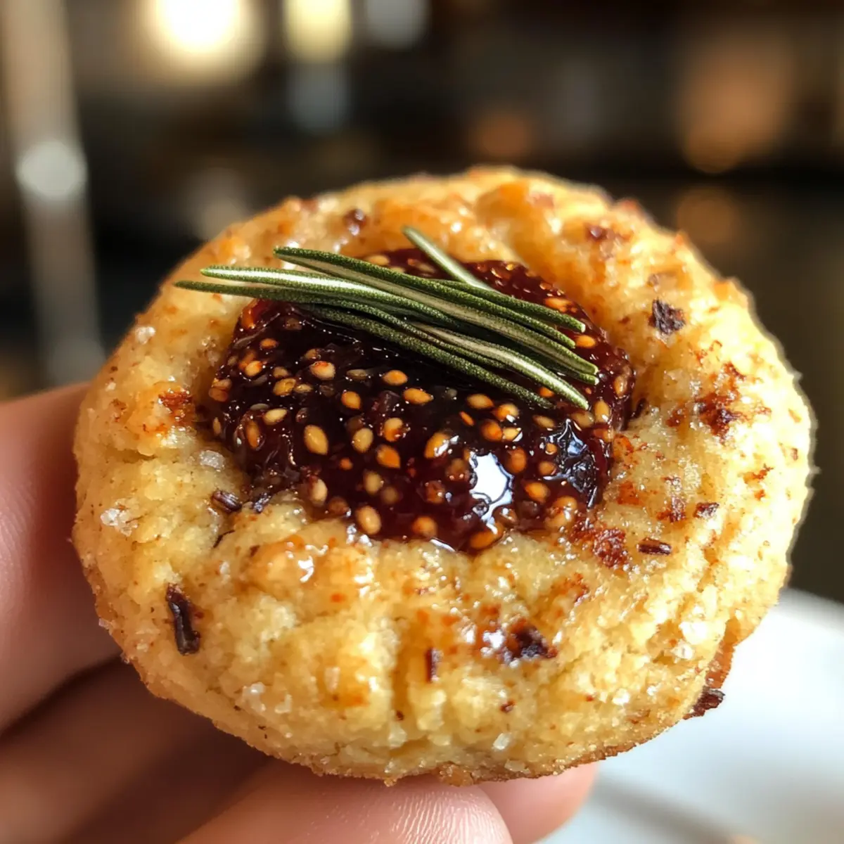 Sweet and Savory Rosemary and Spiced Fig Thumbprint Cookies