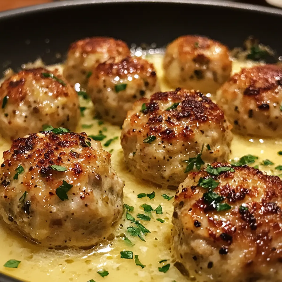 Savory Chicken Romano Meatballs in Zesty Lemon Sauce