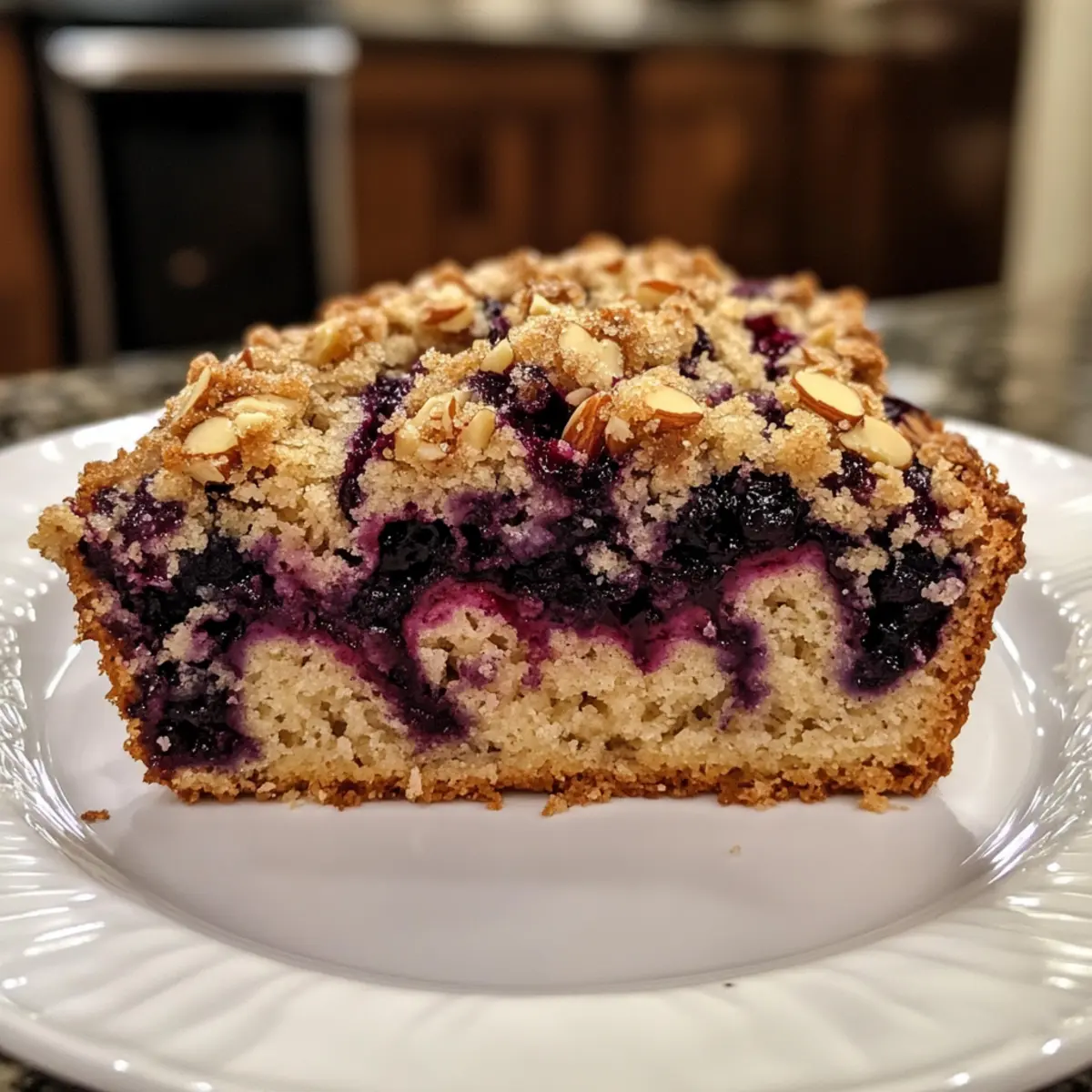 Delicious Blueberry Pie Quick Bread with Almond Crumble Magic