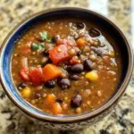 Protein Packed Black Bean and Lentil Soup