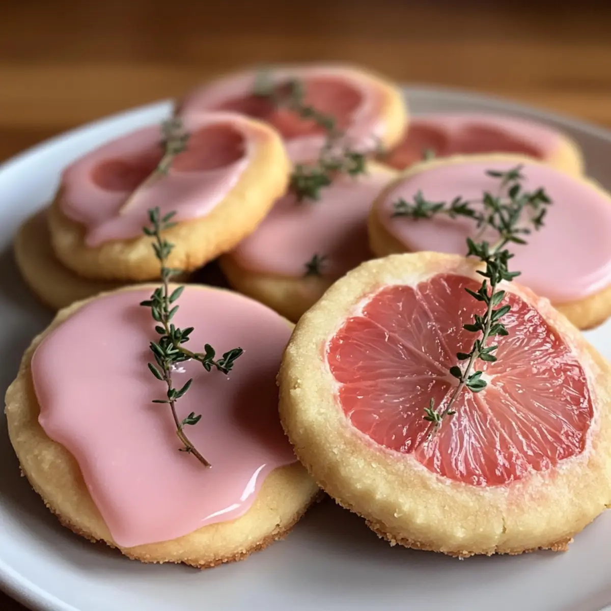 Pink Grapefruit and Thyme Vegan Shortbread Cookie Bliss