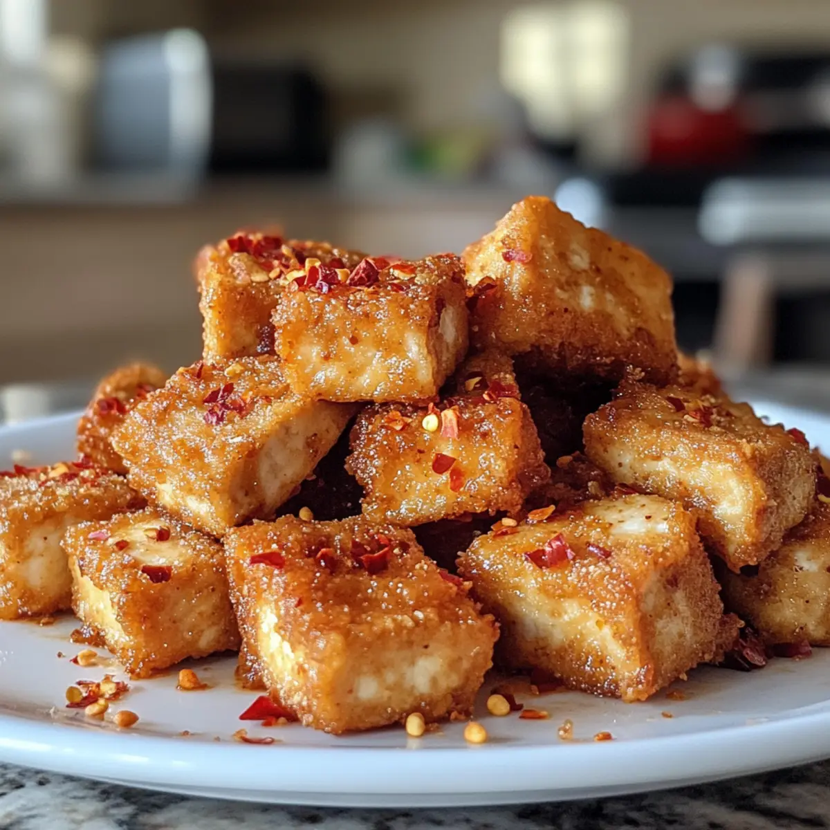 Spicy Chicken Fried Tofu for Crunchy Vegan Comfort Food