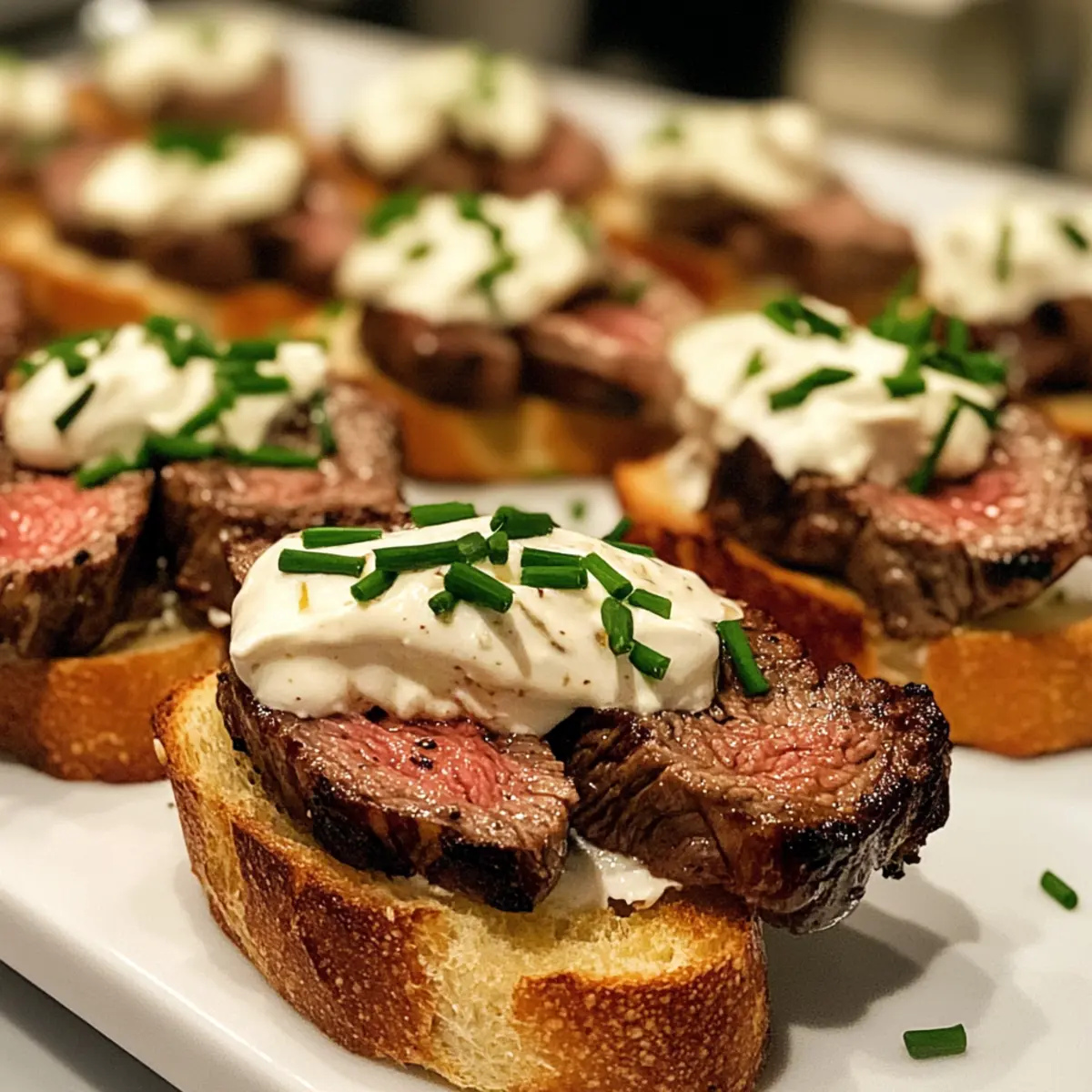 Steak Crostini with Horseradish Cream for Effortless Elegance