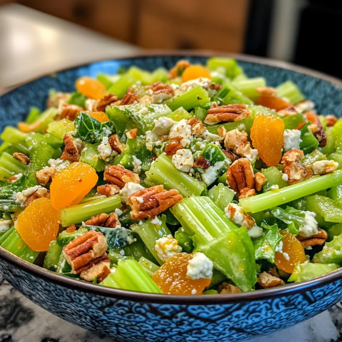Crispy Celery Chopped Salad with Apricots & Gorgonzola Bliss