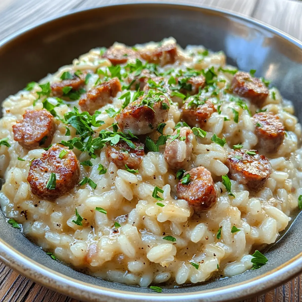 Comforting Beer Risotto with Sausage and Gouda Tonight!