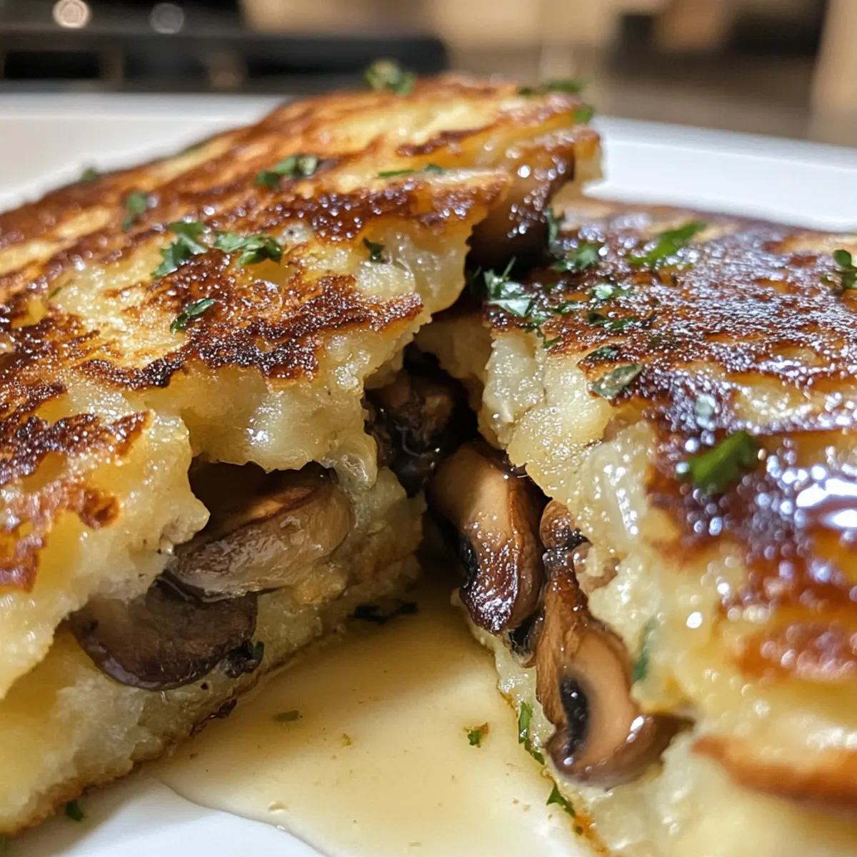 Mushroom Stuffed Potato Pancakes: Crispy Plant-Based Delight