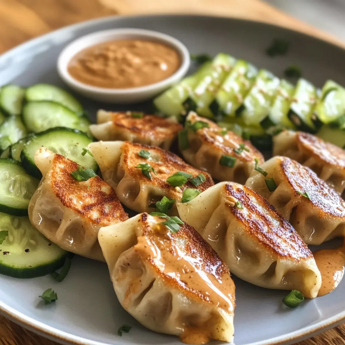 Dumpling and Smashed Cucumber Salad with Peanut Sauce Bliss
