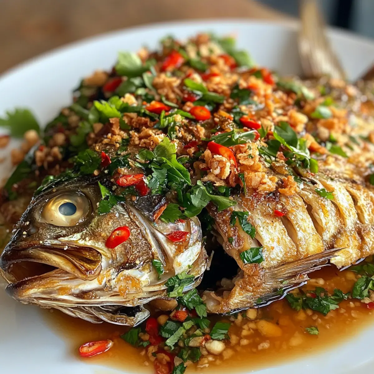Savory Thai Fried Fish With Tamarind Sauce Delight