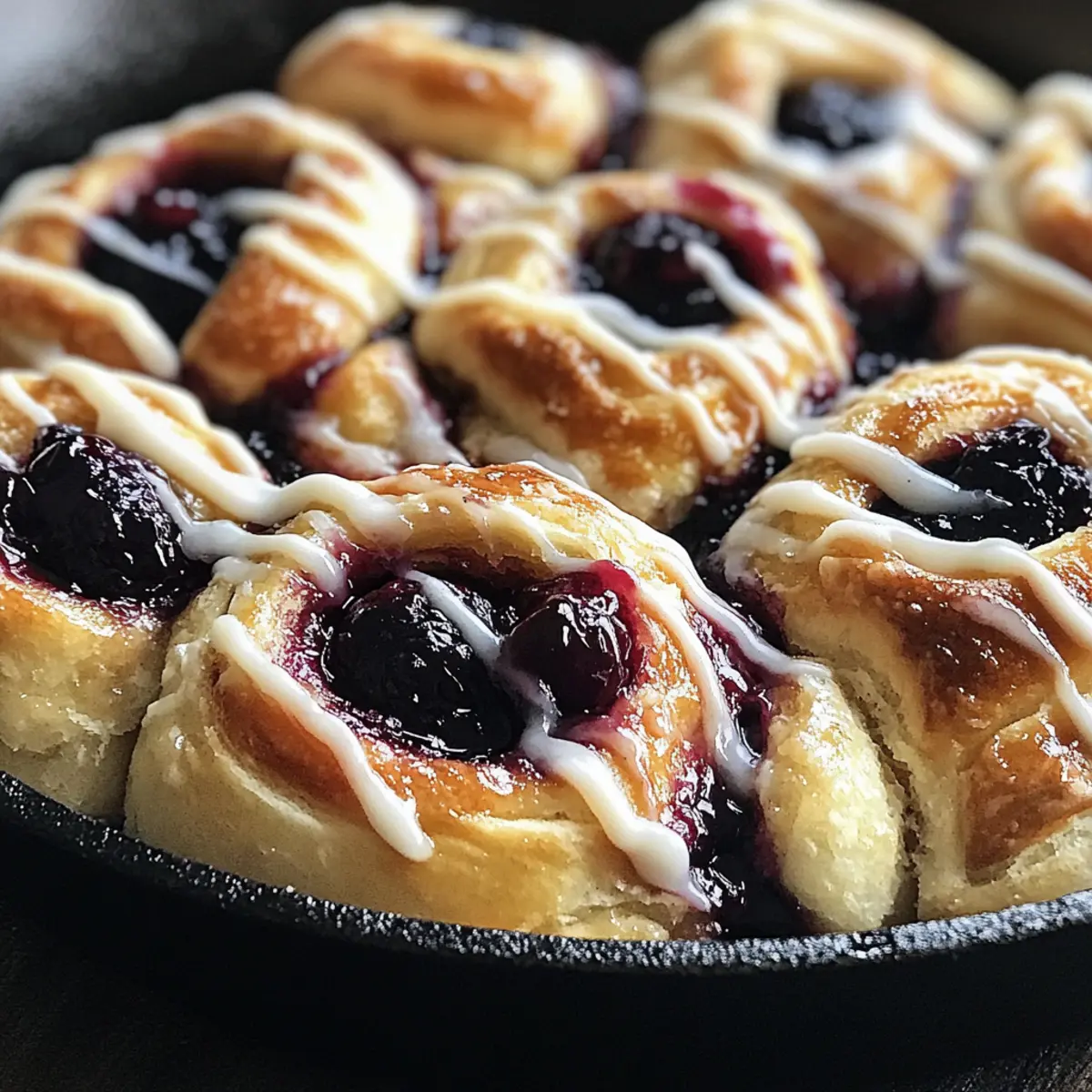 Fluffy 5-Ingredient Skillet Blackberry Sweet Rolls for Breakfast Bliss