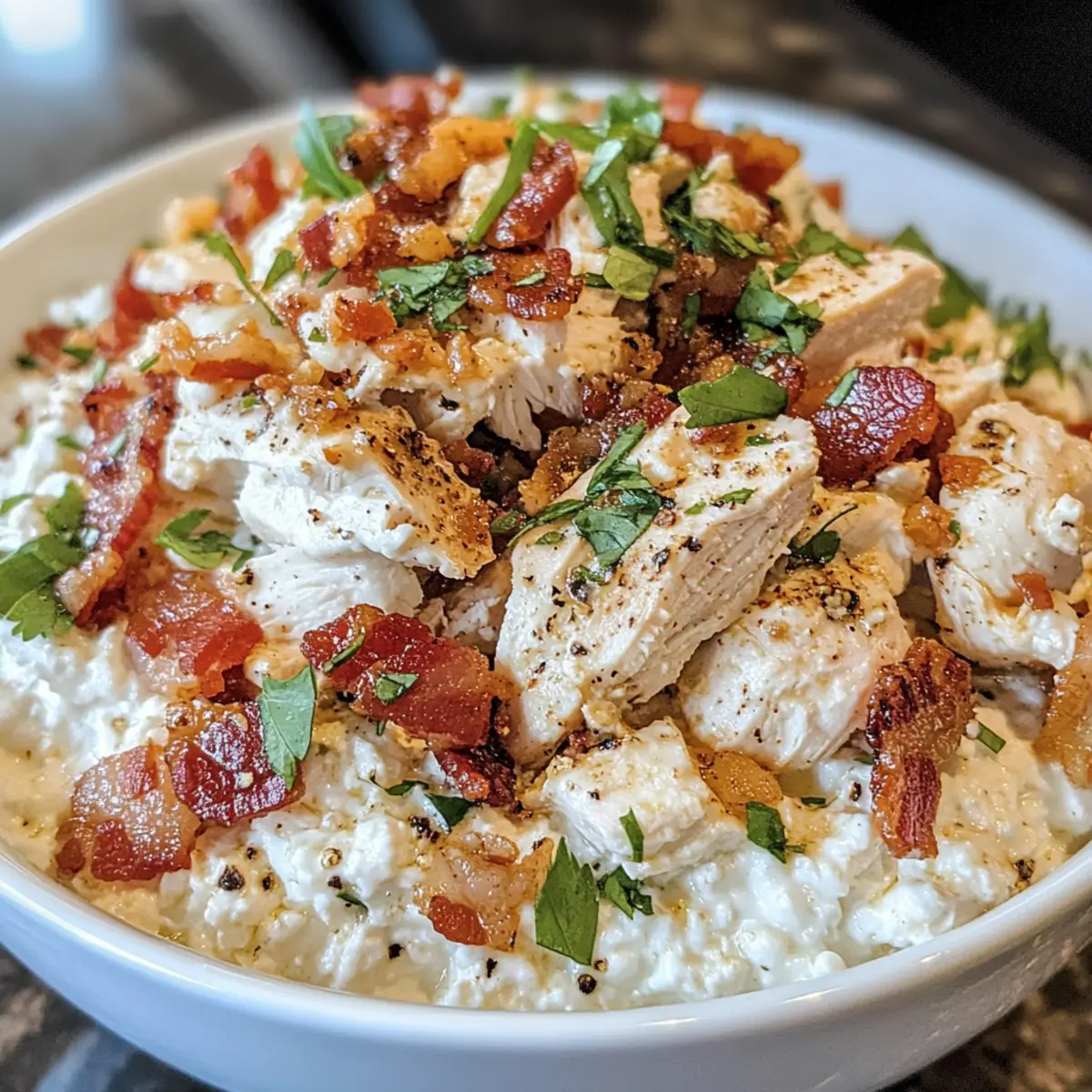 Delicious Chicken Bacon Ranch Cottage Cheese Bowl You’ll Love