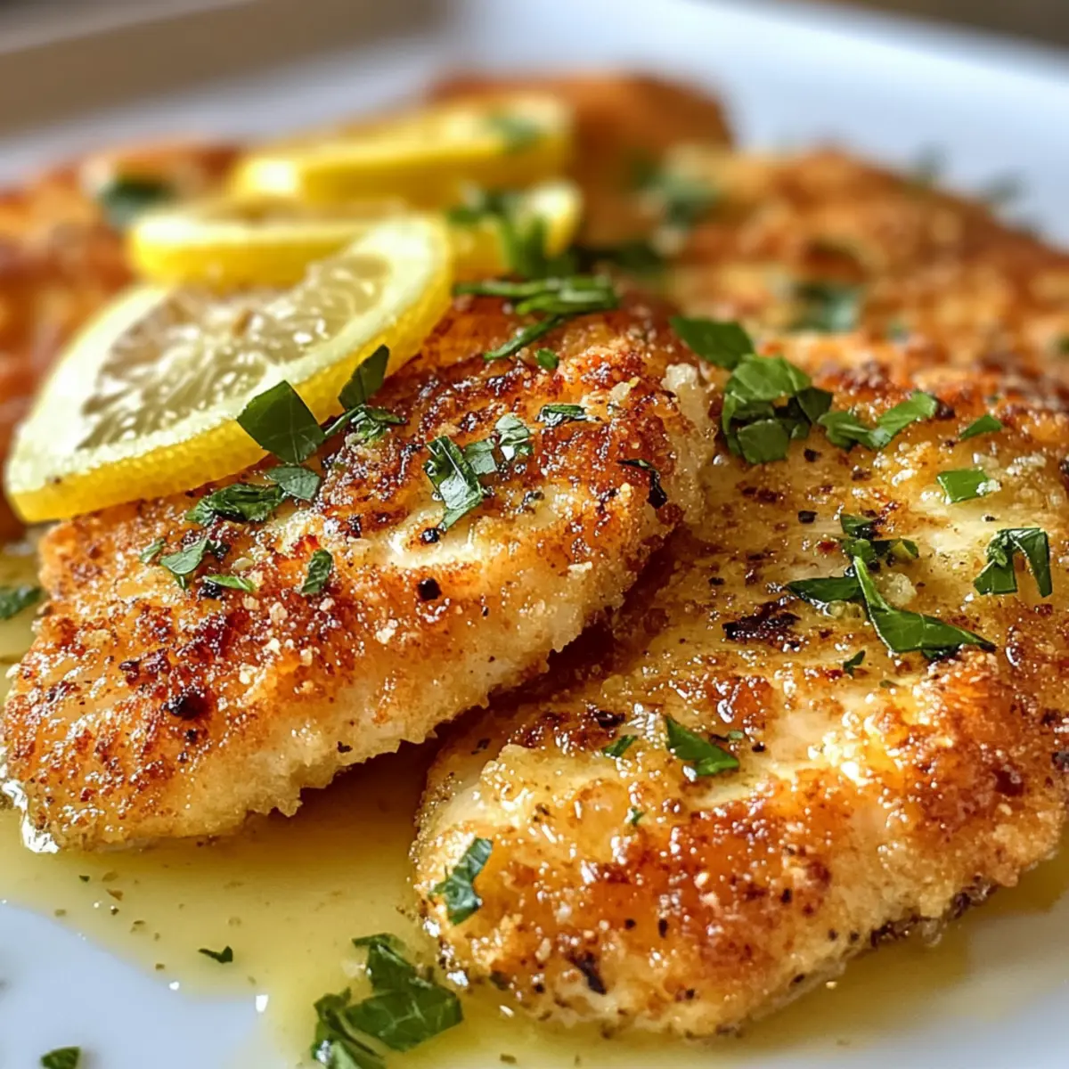 Savory Chicken Salmoriglio: Crispy Delight with Zesty Sauce