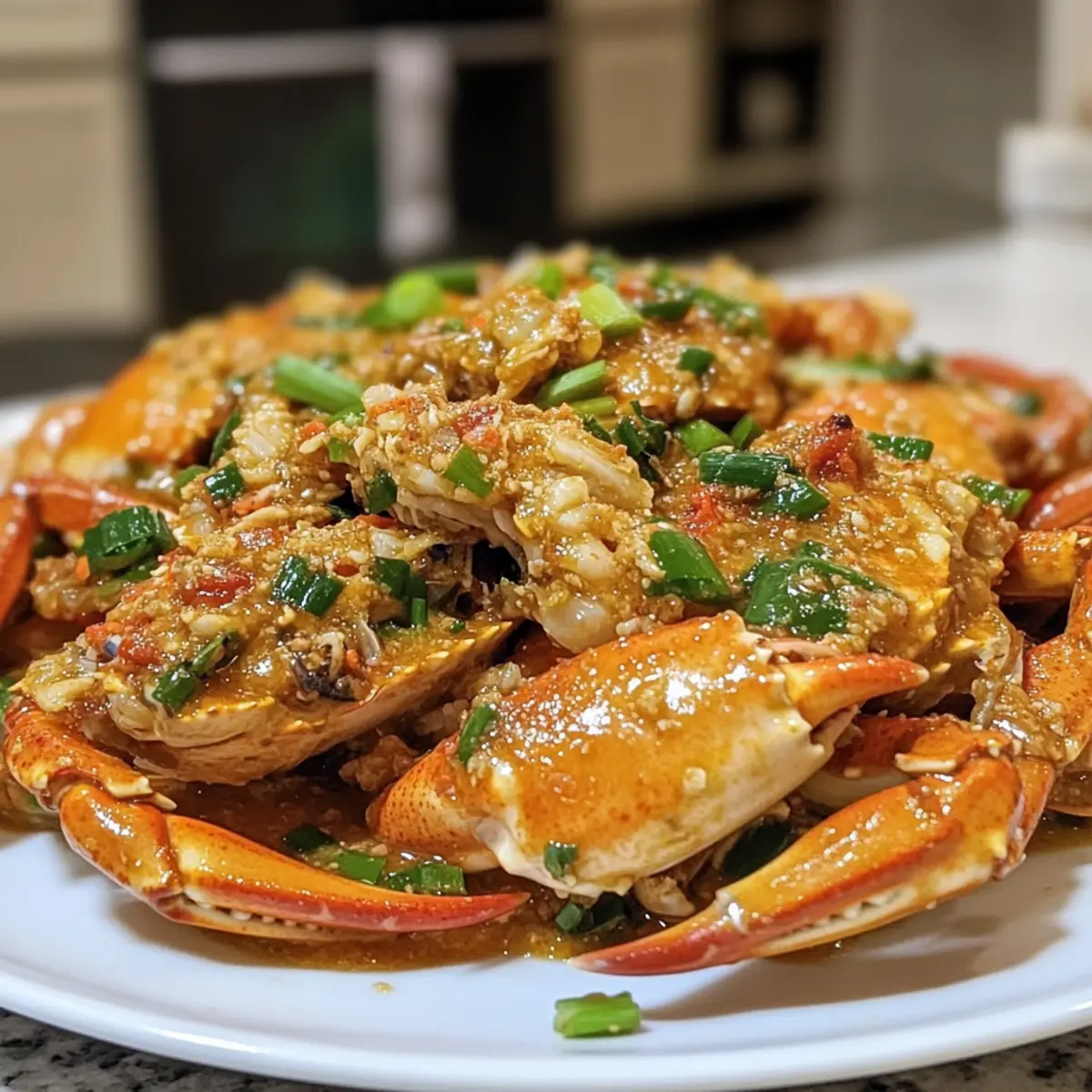 Savory Stir-fried Crab with Ginger and Scallion Delight