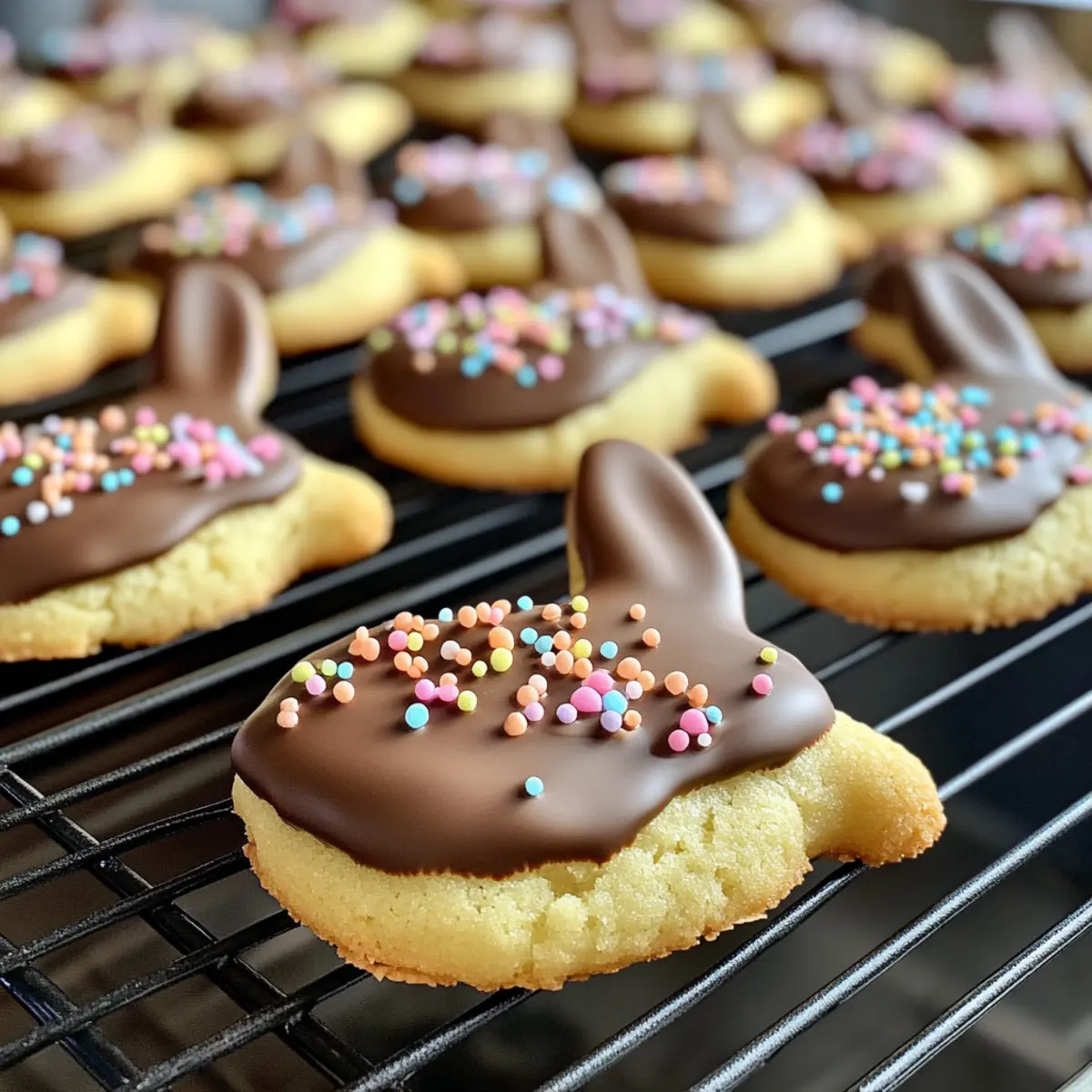 Chocolate Dipped Easter Bunny Sugar Cookies for Sweet Smiles