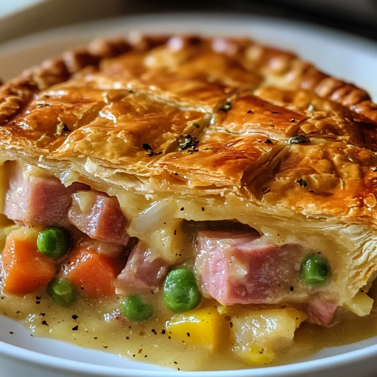 Irresistible Flaky Buttery Ham Pot Pie for Cozy Family Meals