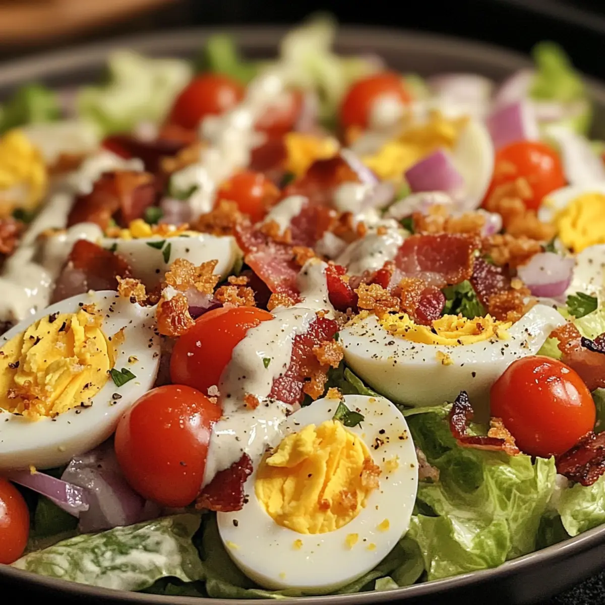 Loaded Wedge Salad with zesty Buttermilk Ranch Delight