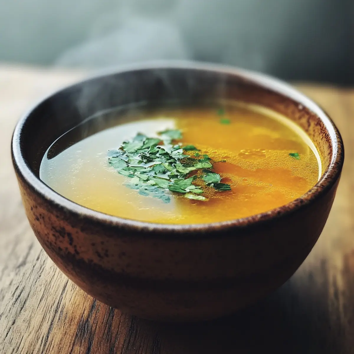 Healing Chicken Bone Broth with Ginger and Turmeric Punch