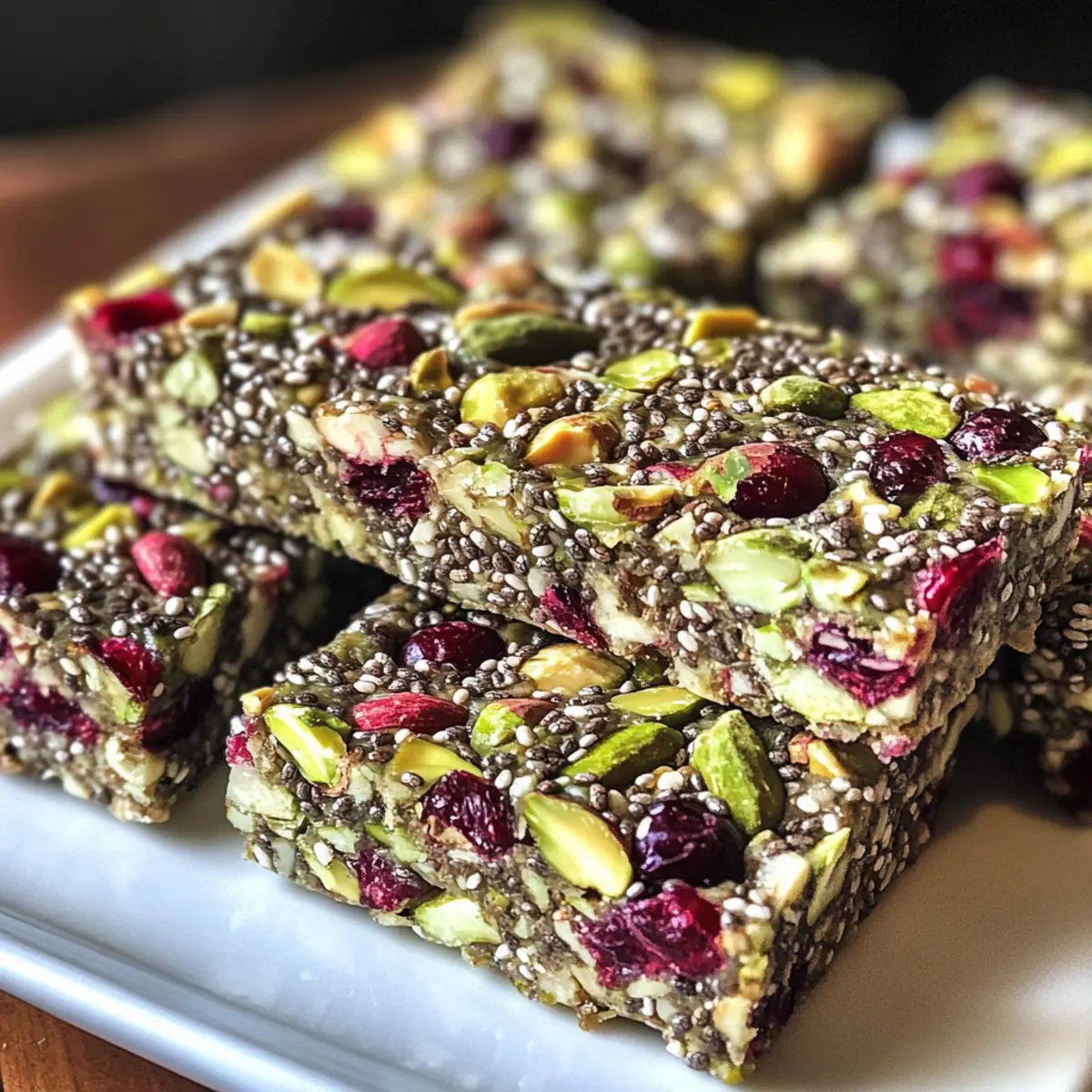 Nutty Pistachio Cranberry Chia Bars for Healthy Snacking
