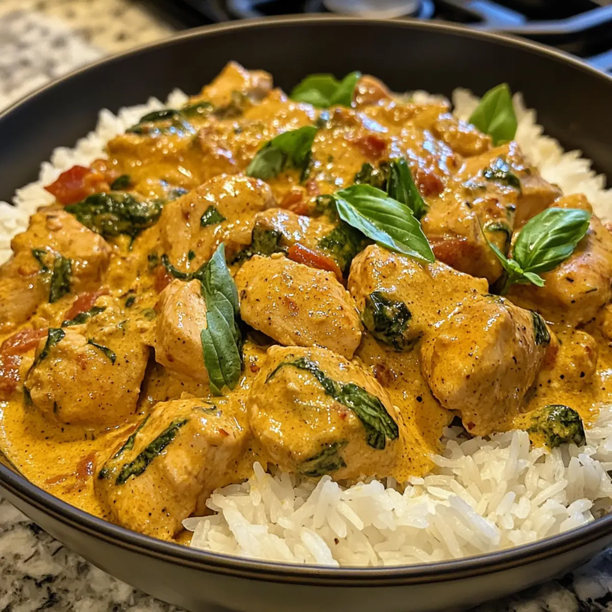 Basil Chicken with Coconut Curry Sauce for Cozy Weeknights