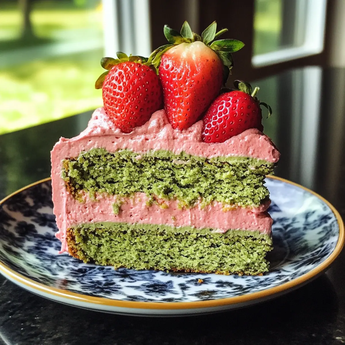Strawberry Matcha Latte Cake - A Moist Slice of Happiness
