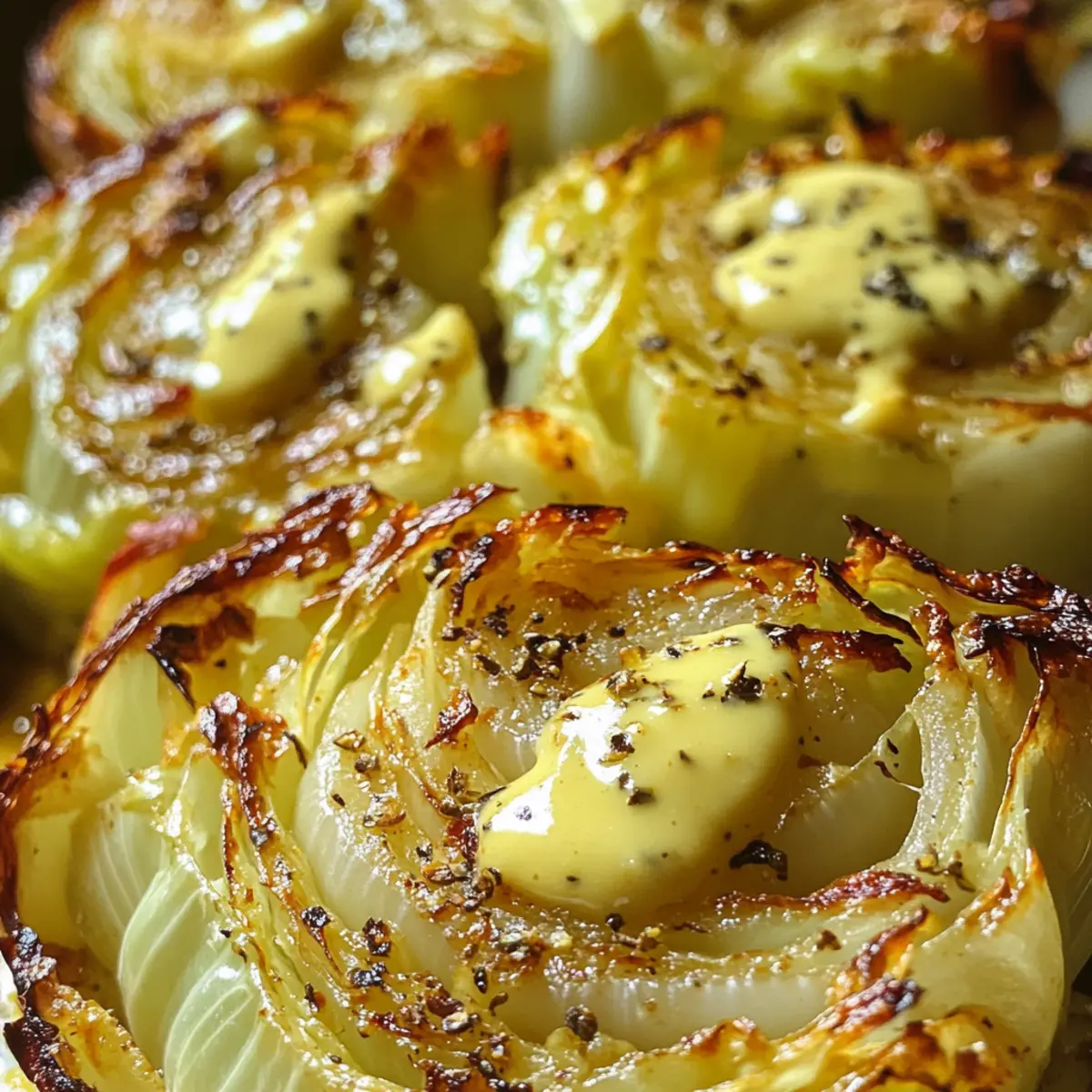 Roasted Cabbage with Amazing Onion Dijon Sauce Bliss