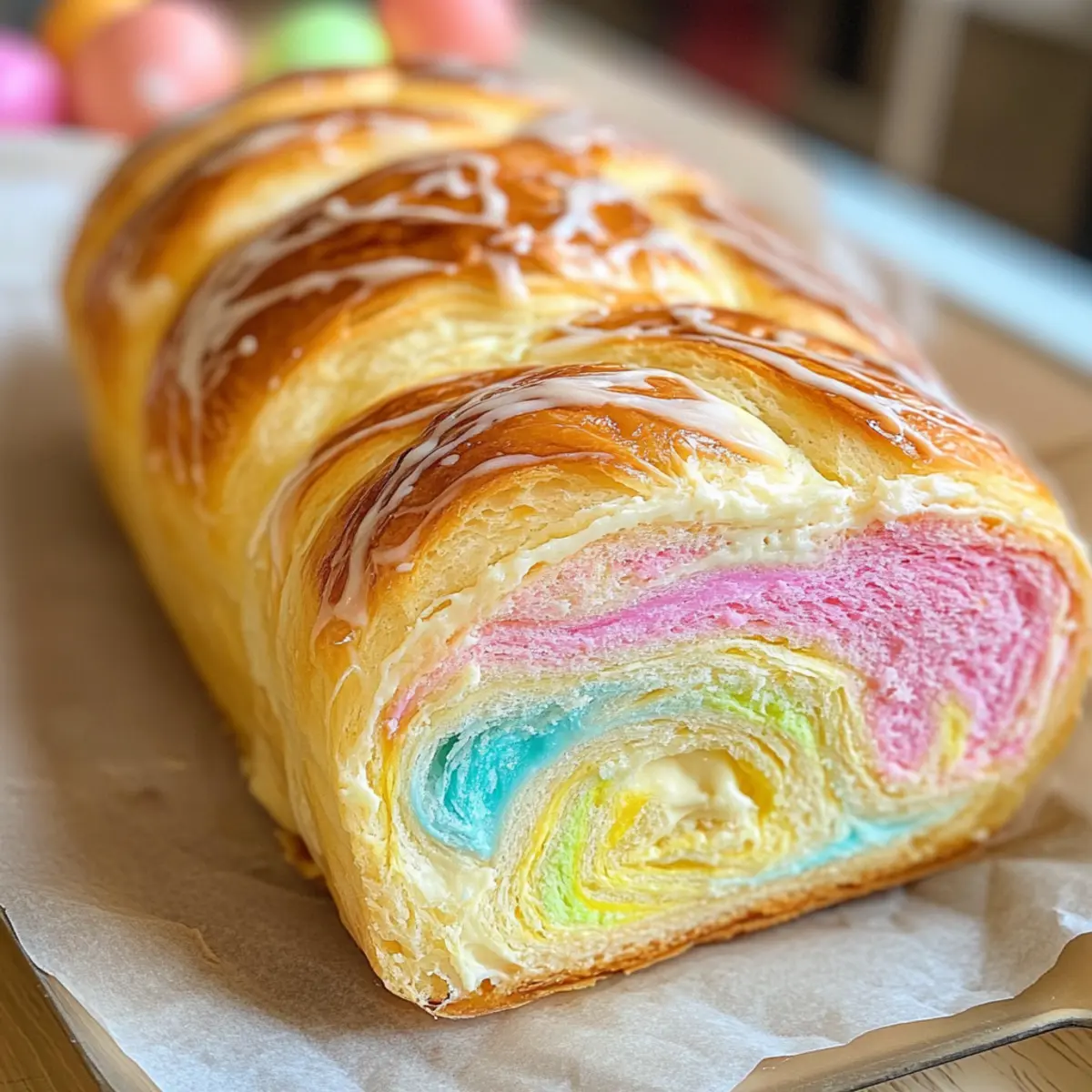Easter Cream Cheese Babka: A Colorful Sweet Delight