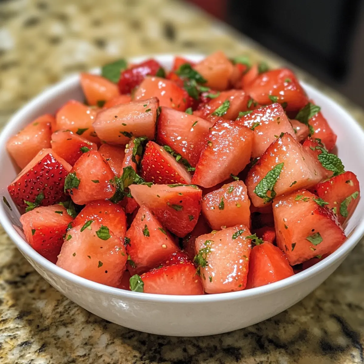 Strawberry Watermelon Salad with Refreshing Honey Bliss