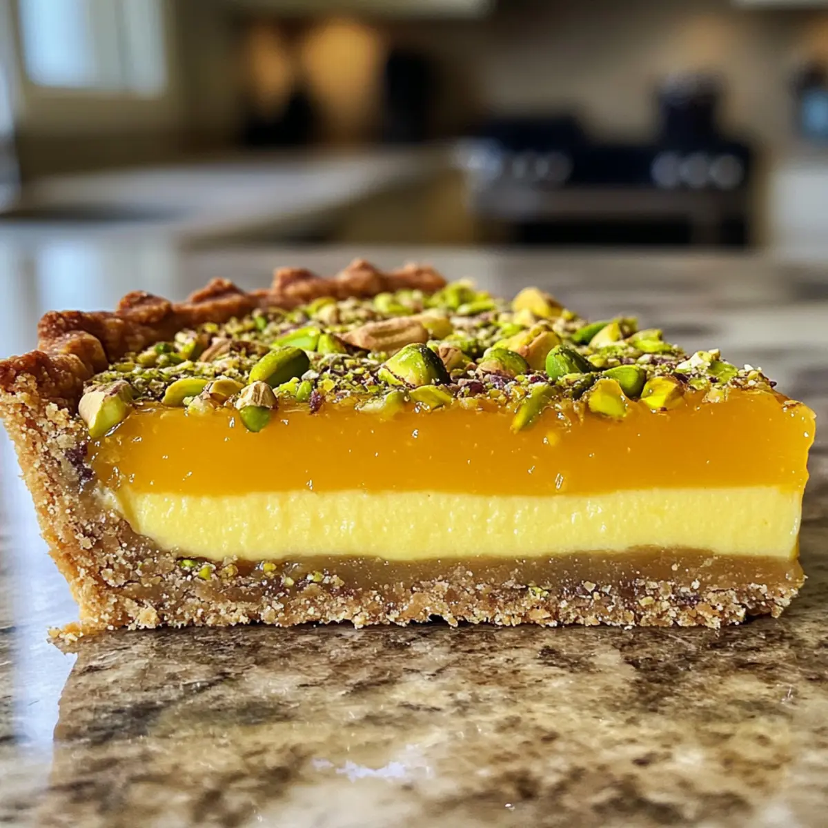Delightful Orange Cardamom Tart with Pistachio Crust