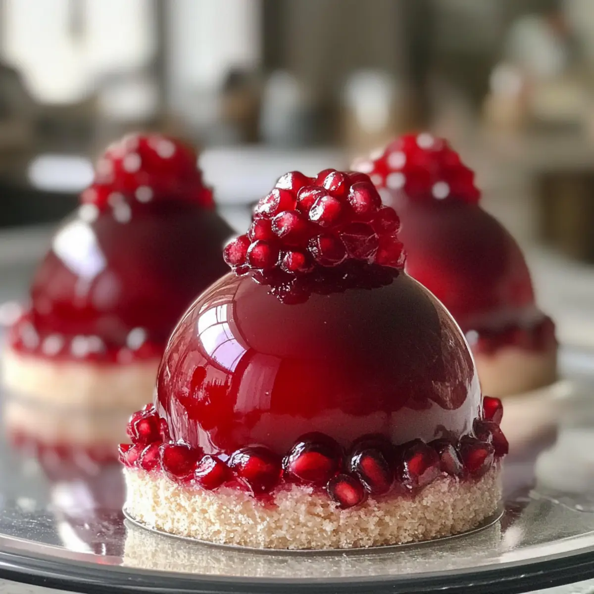 Glossy Pomegranate Mousse Domes: A Showstopper Dessert