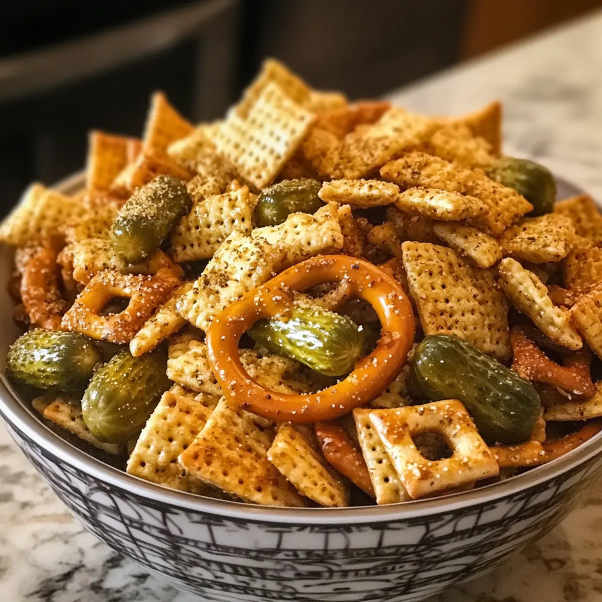 Dill Pickle Chex Mix for Crunchy Snacking Bliss
