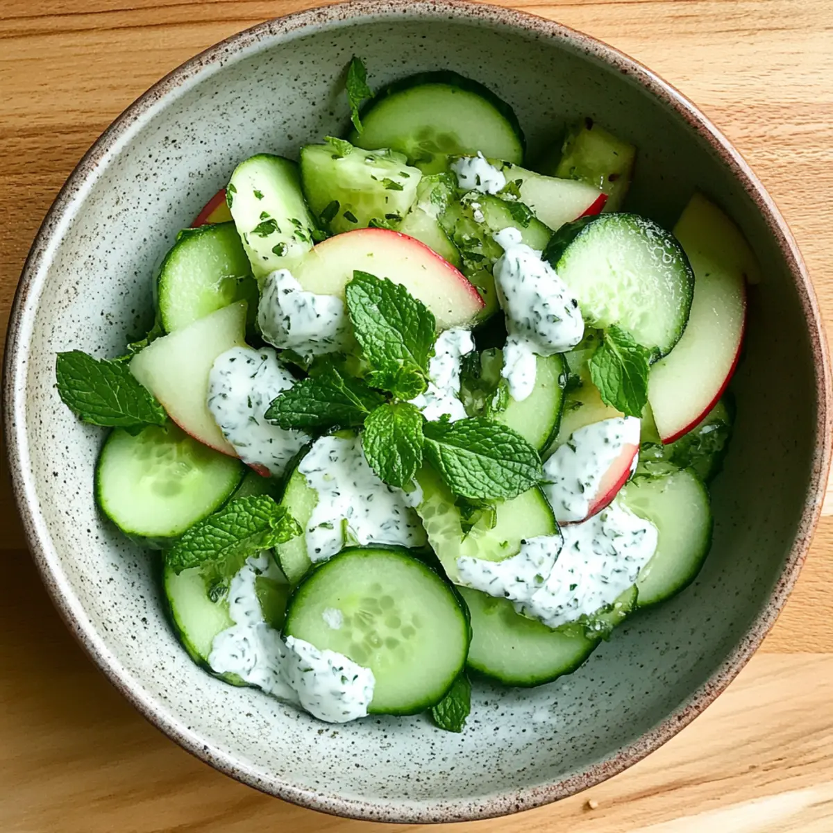 Apple Cucumber Salad with Creamy Mint Yogurt Dressing Bliss
