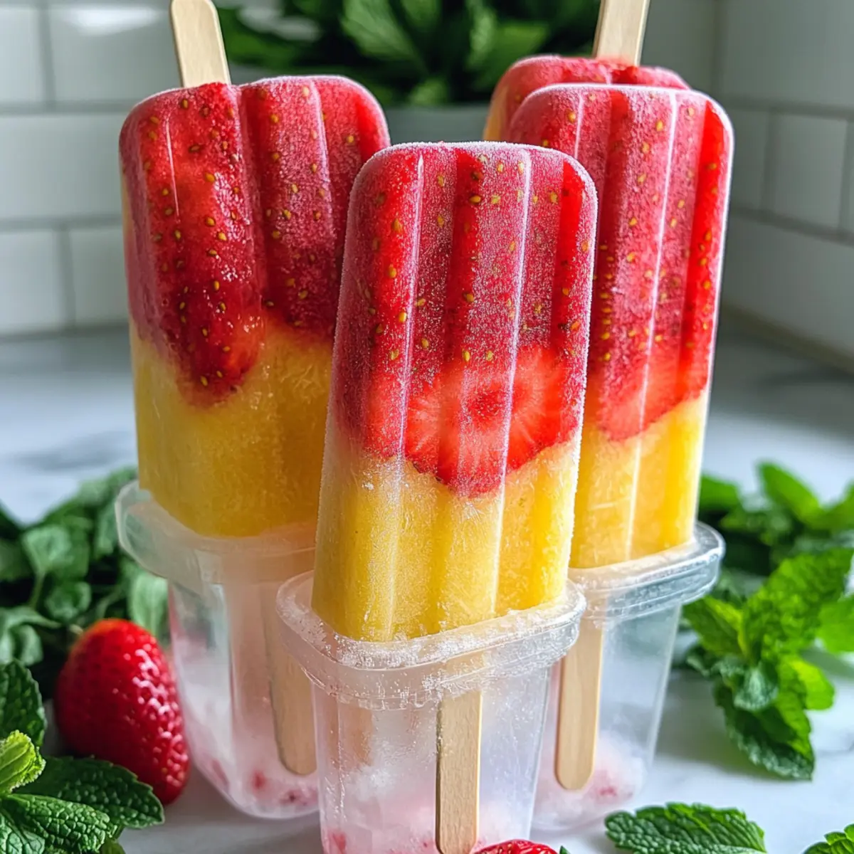 No-Bake Firecracker Strawberry Lemonade Popsicles for Summer Bliss