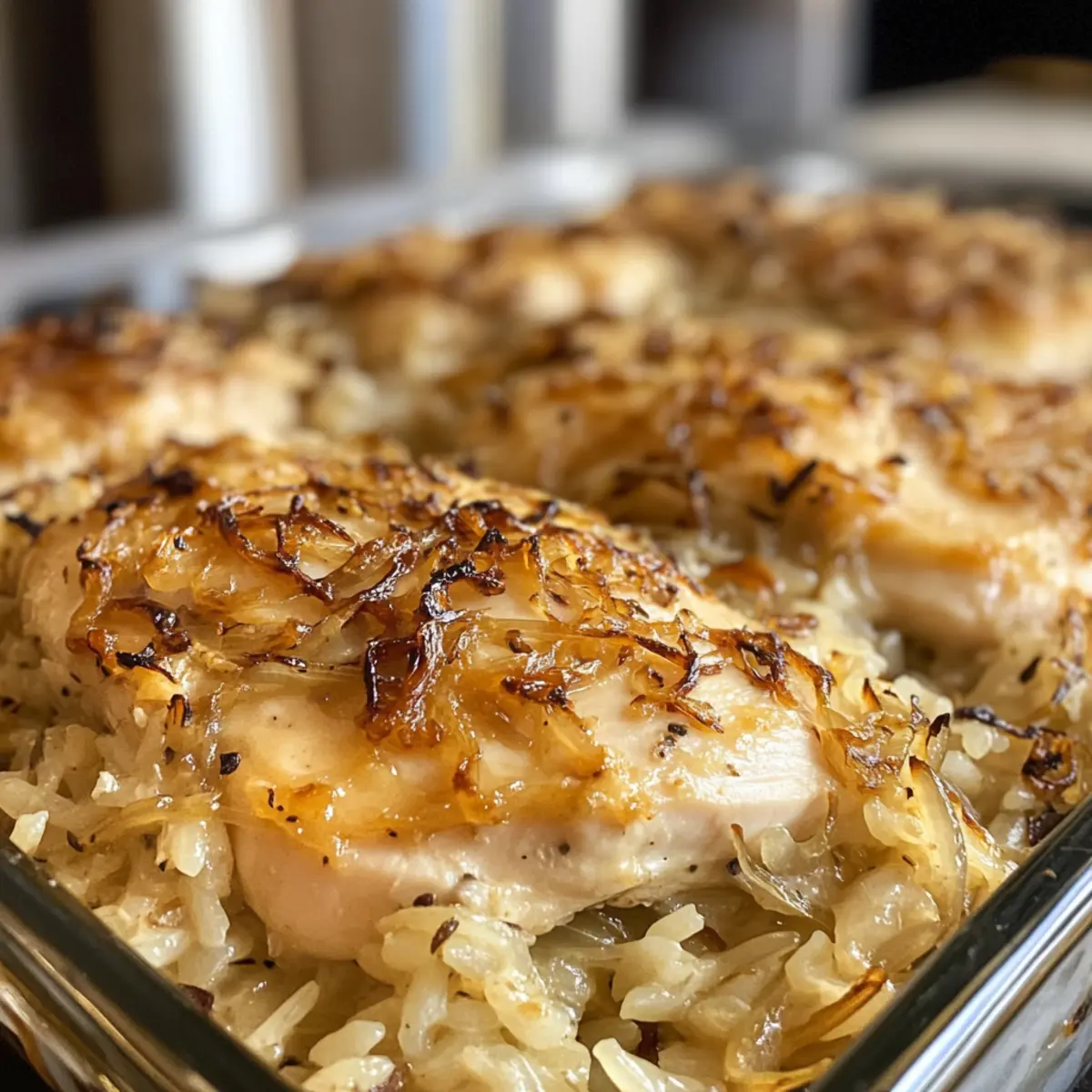 Savory French Onion Chicken Rice Bake: Comfort in Every Bite