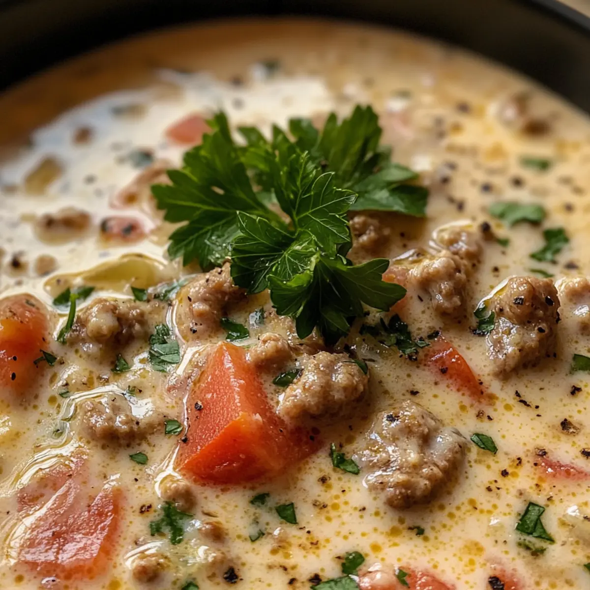Sausage Parmesan Cream Cheese Soup for Cozy Nights
