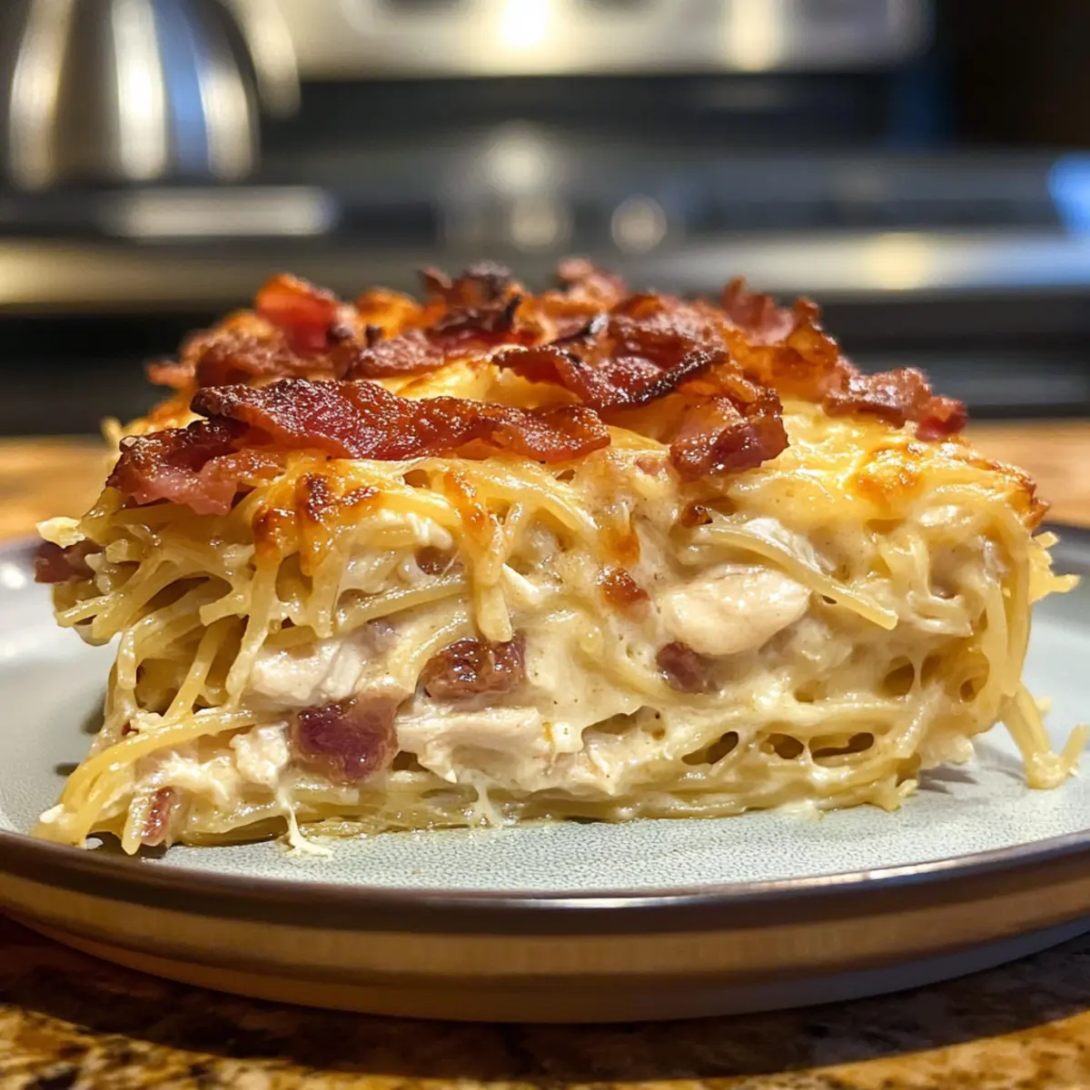 Comforting Chicken Carbonara Spaghetti Pie You’ll Love