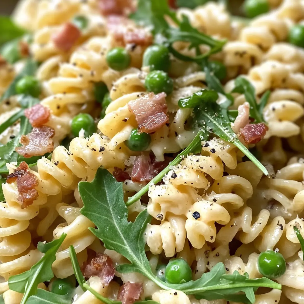Creamy Pasta with Peas and Pancetta for a Cozy Night In