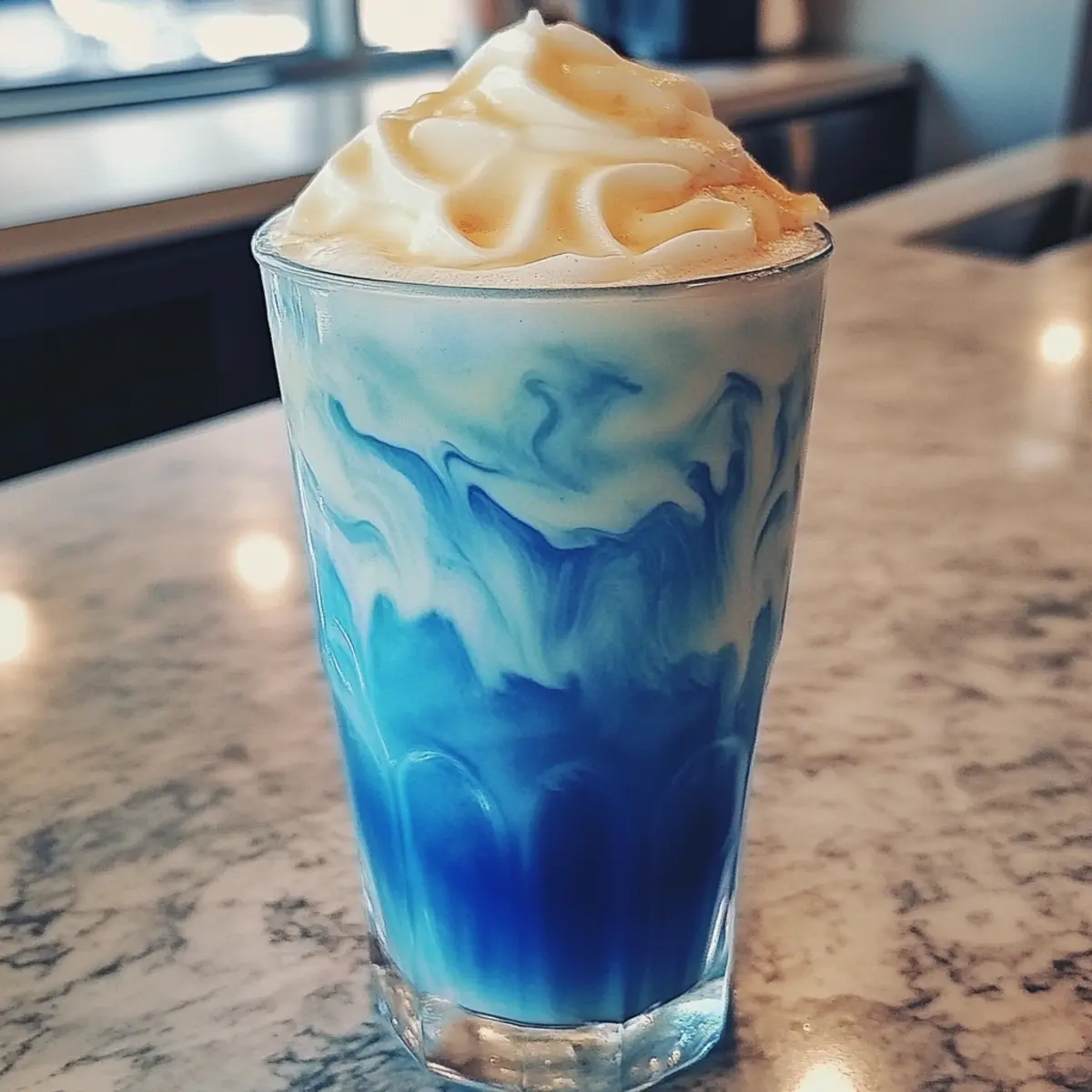 Iced Blue Tea Latte Recipe with Vanilla Cold Foam Magic
