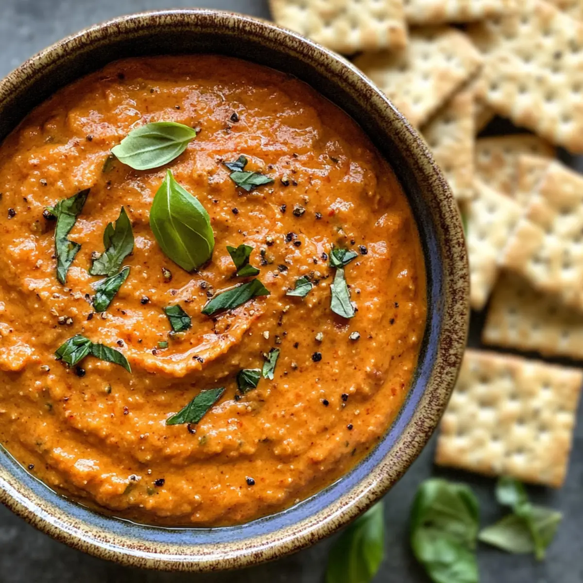 Creamy Roasted Red Pepper and Garlic Dip Ready in Minutes