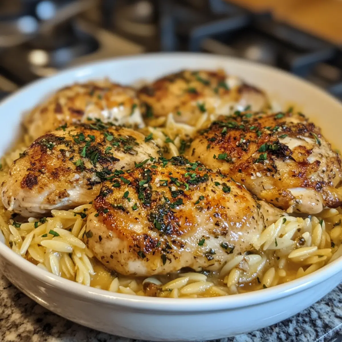 Cozy Slow Cooker Parmesan Herb Chicken with Creamy Orzo Bliss