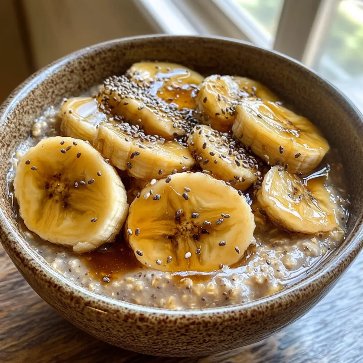 Healthy Vegan Overnight Oats with Maple Caramelized Bananas Delight