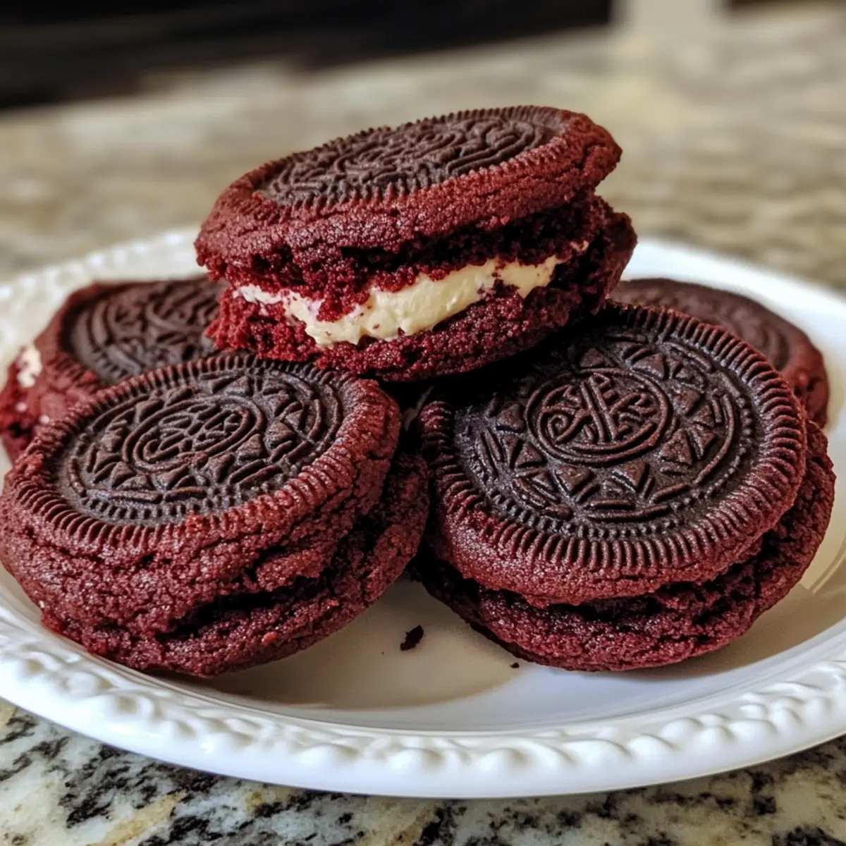 Red Velvet Oreo Gooey Butter Cake Cookies