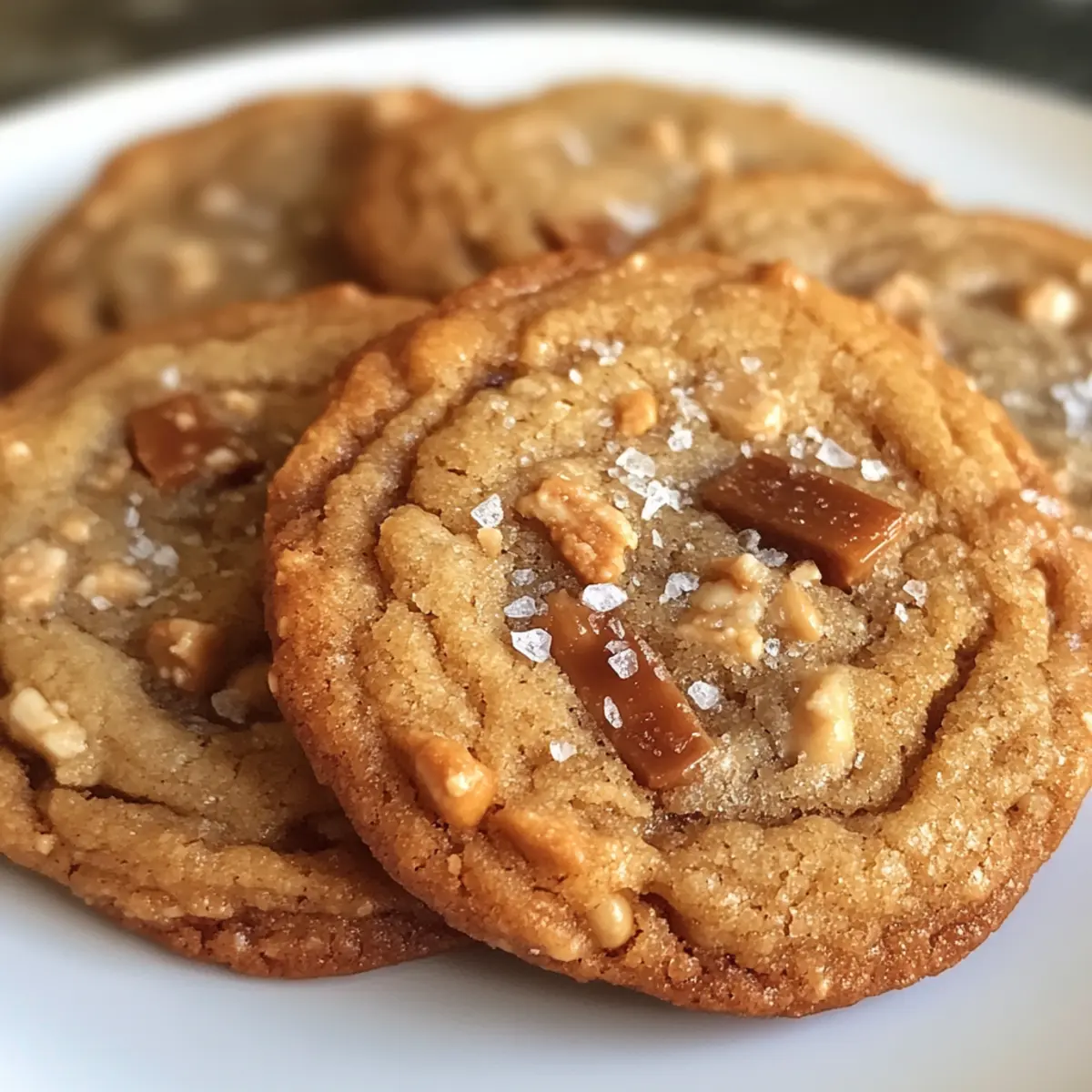 Crispy Brown Butter Coffee Toffee Cookies with Sea Salt Bliss