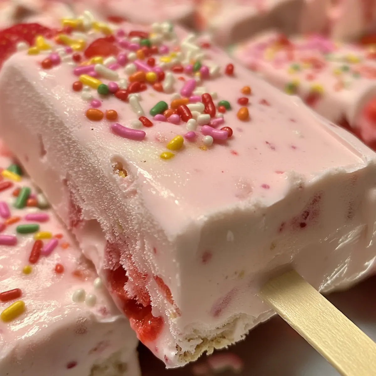 Healthy Strawberry Frozen Yogurt Bars