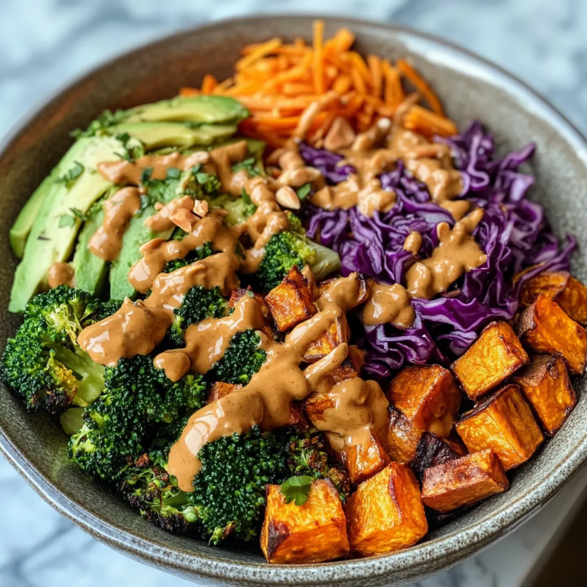 Thai Peanut Sweet Potato Buddha Bowl for Quick Comfort