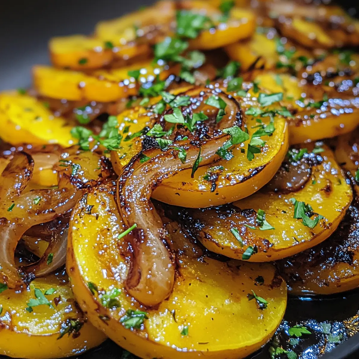 Glazed Yellow Squash With Onions
