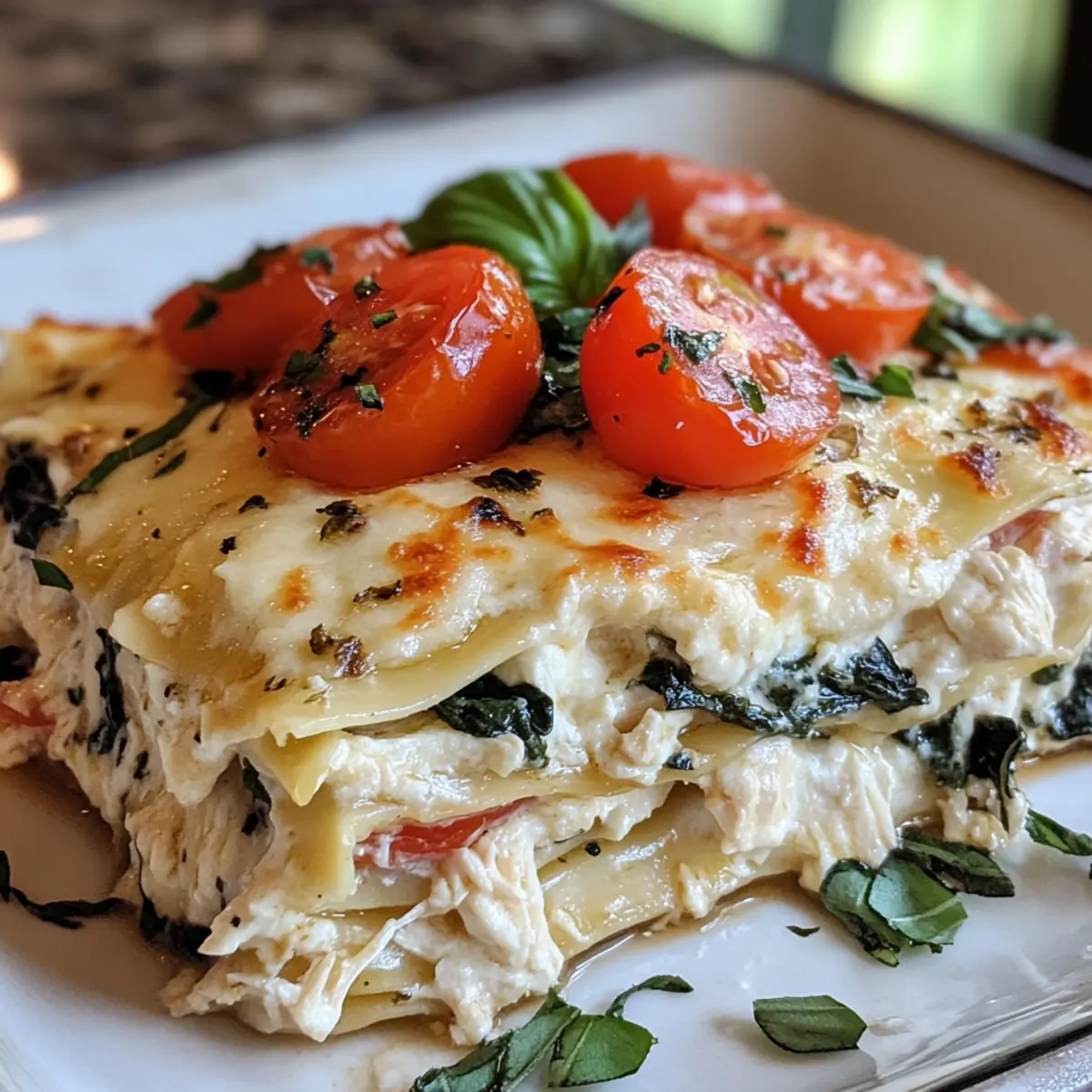 Creamy White Chicken Caprese Lasagna: A Cozy Family Favorite
