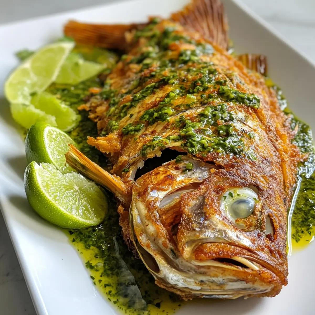 Crispy Fried Snapper Fish with Zesty Caribbean Mojo